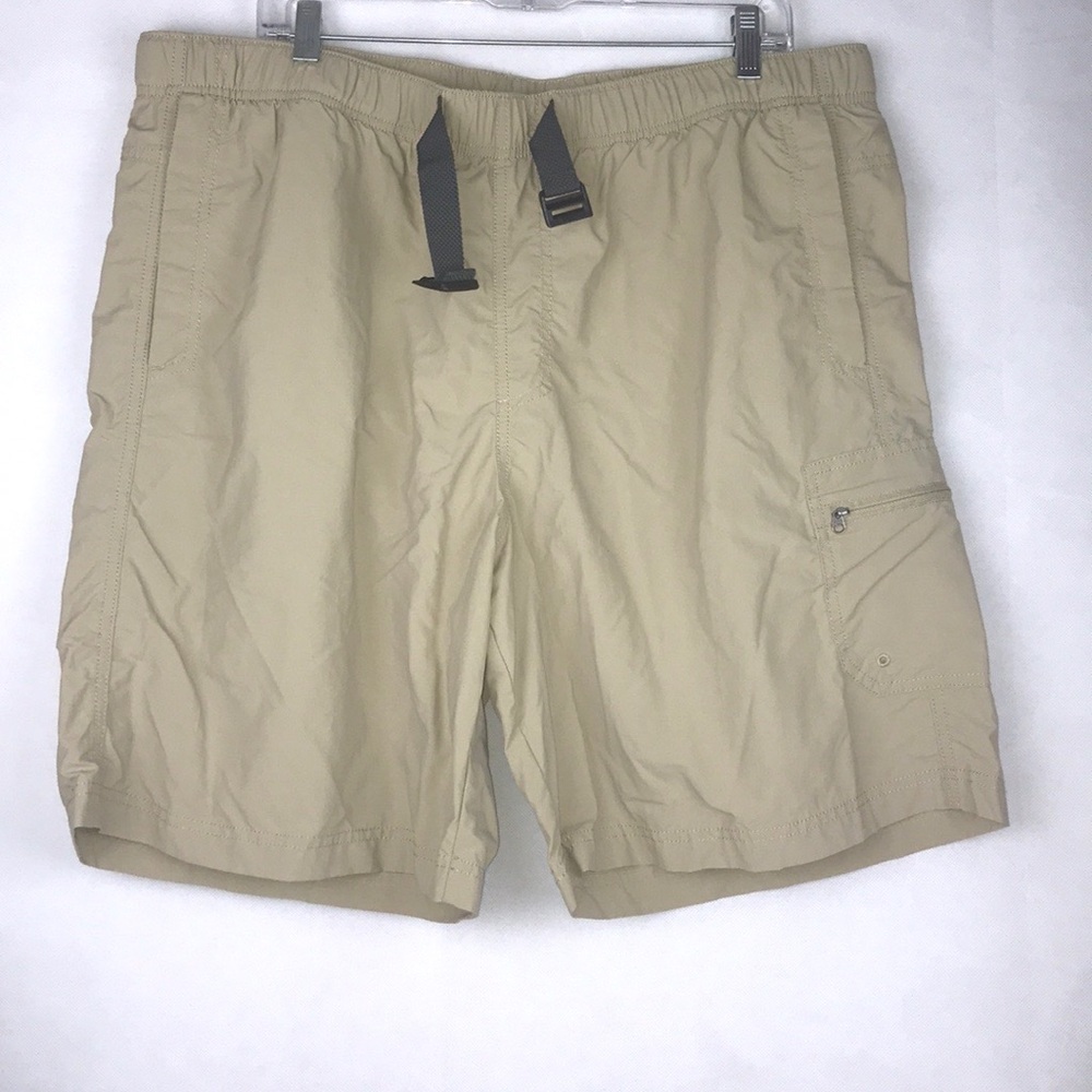 Columbia Khaki Swim Board Fishing Shorts Trunks Size XL 9 Sporty Athleisure